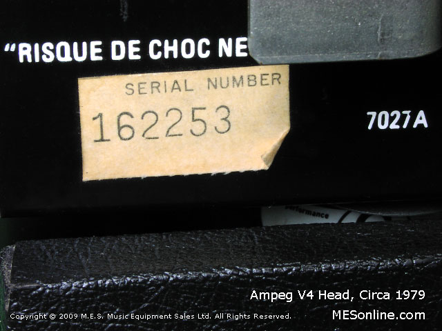 Ampeg Cab Serial Numbers