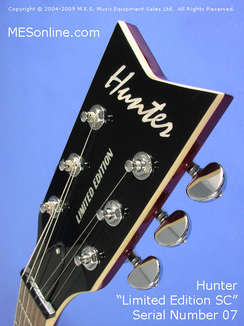 Hunter SC Electric Guitar Head Front View