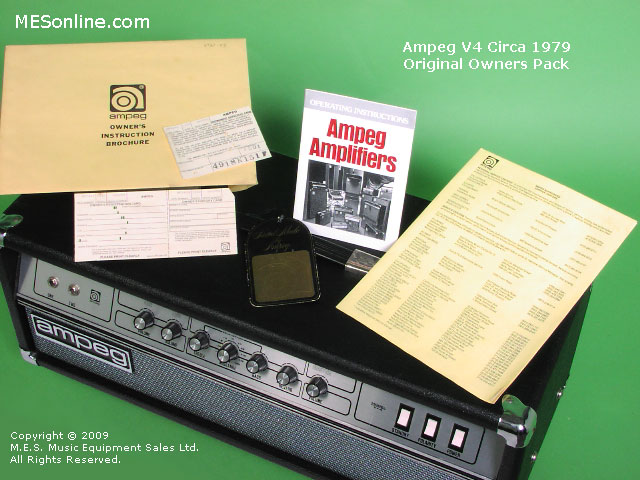 1979 Ampeg V4 amplifier head with 4 x 12 EXV4 speaker cabinet, image 11