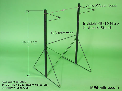 Invisible KB10 Micro Keyboard Stand, Left View.